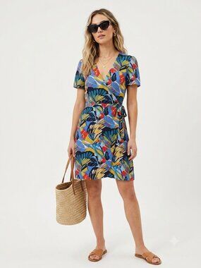 J. Crew Mercantile Tropical Floral Fit & Flare Dress Size 4 Colorful Print